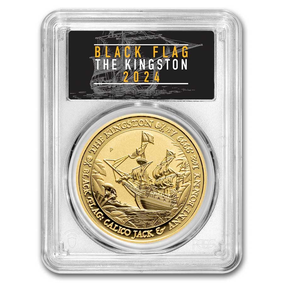 2024 TUV 1 oz Gold Black Flag The Kingston MS-70 PCGS (FDI)