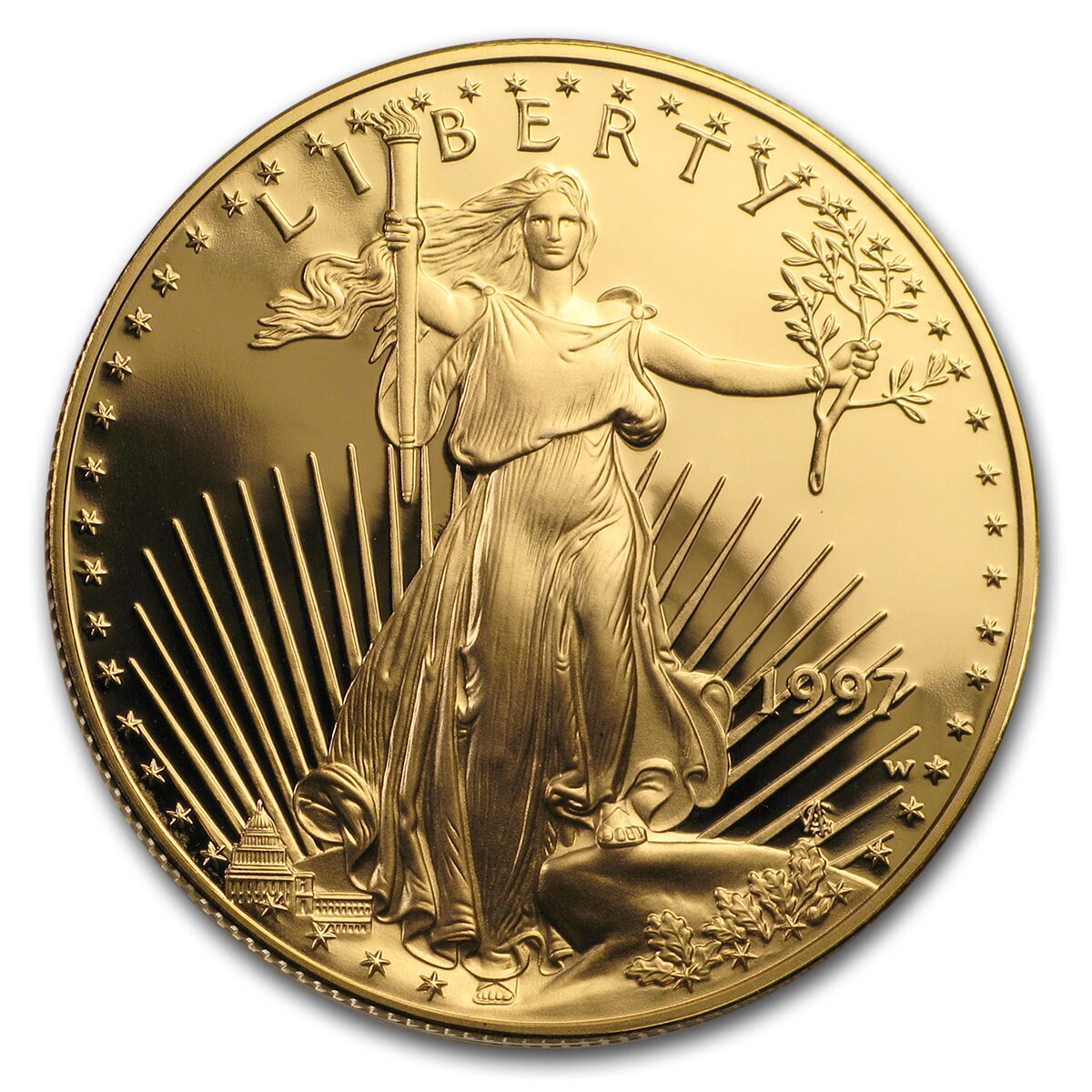 1997-W 1 oz Proof American Gold Eagle (w/Box & COA)