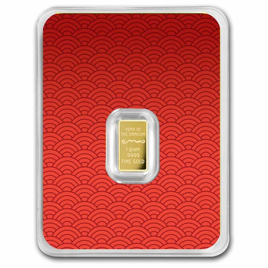 1 gram Gold Bar - 2024 APMEX Year of the Dragon (TEP, Series 2)