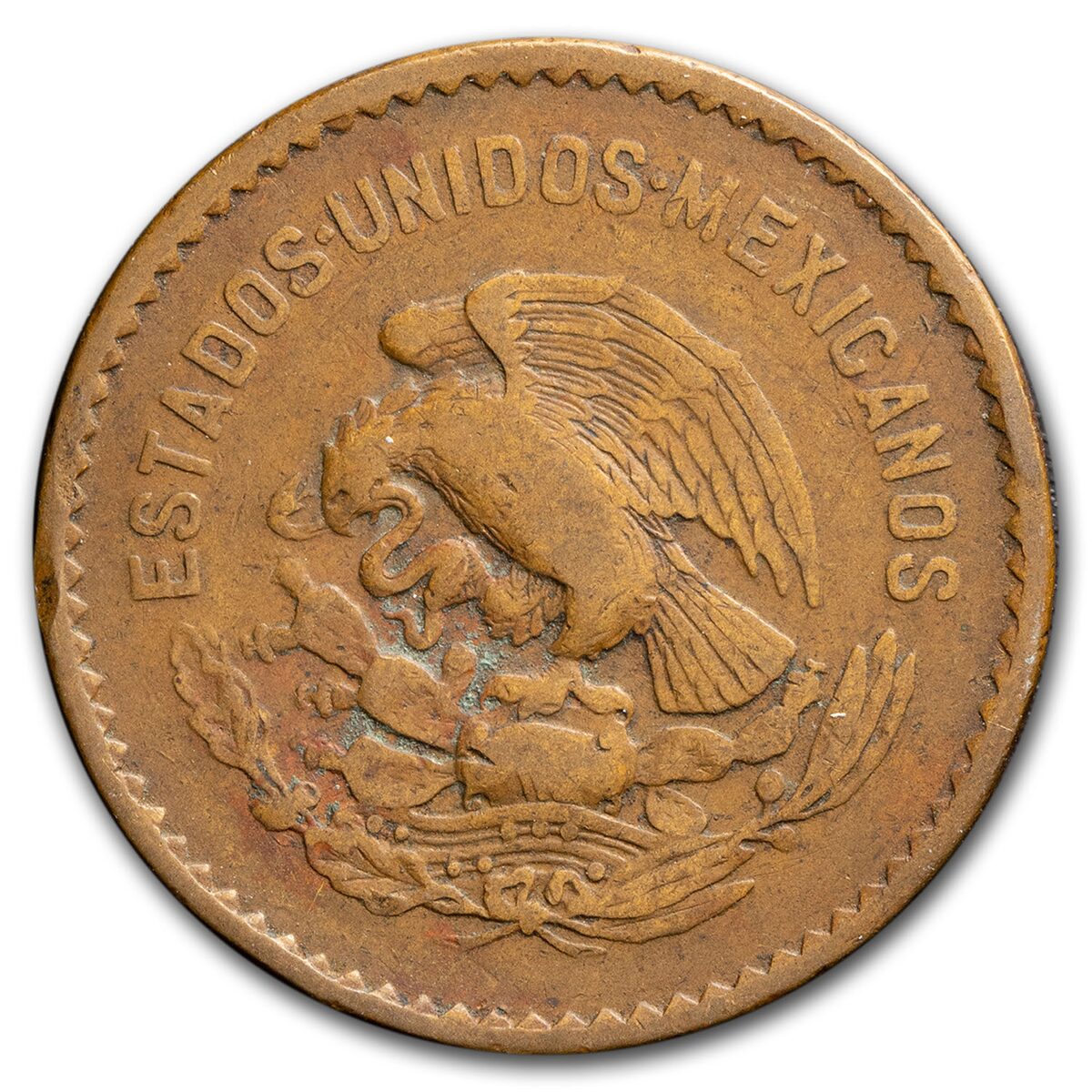 1942 Mexico Bronze 5 Centavos Avg Circ