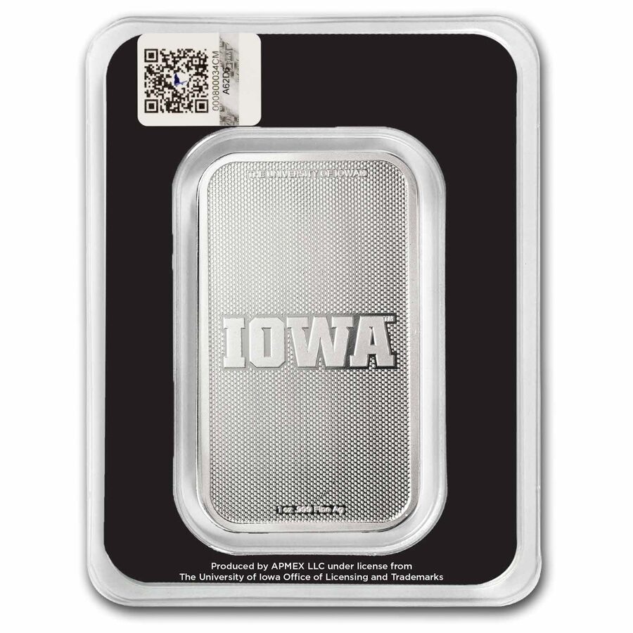 University of Iowa 1 oz Silver Bar (in TEP)