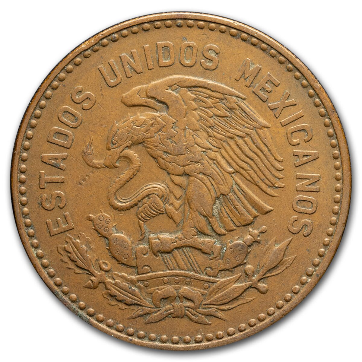 1955-1959 Mexico Bronze 50 Centavos Avg Circ