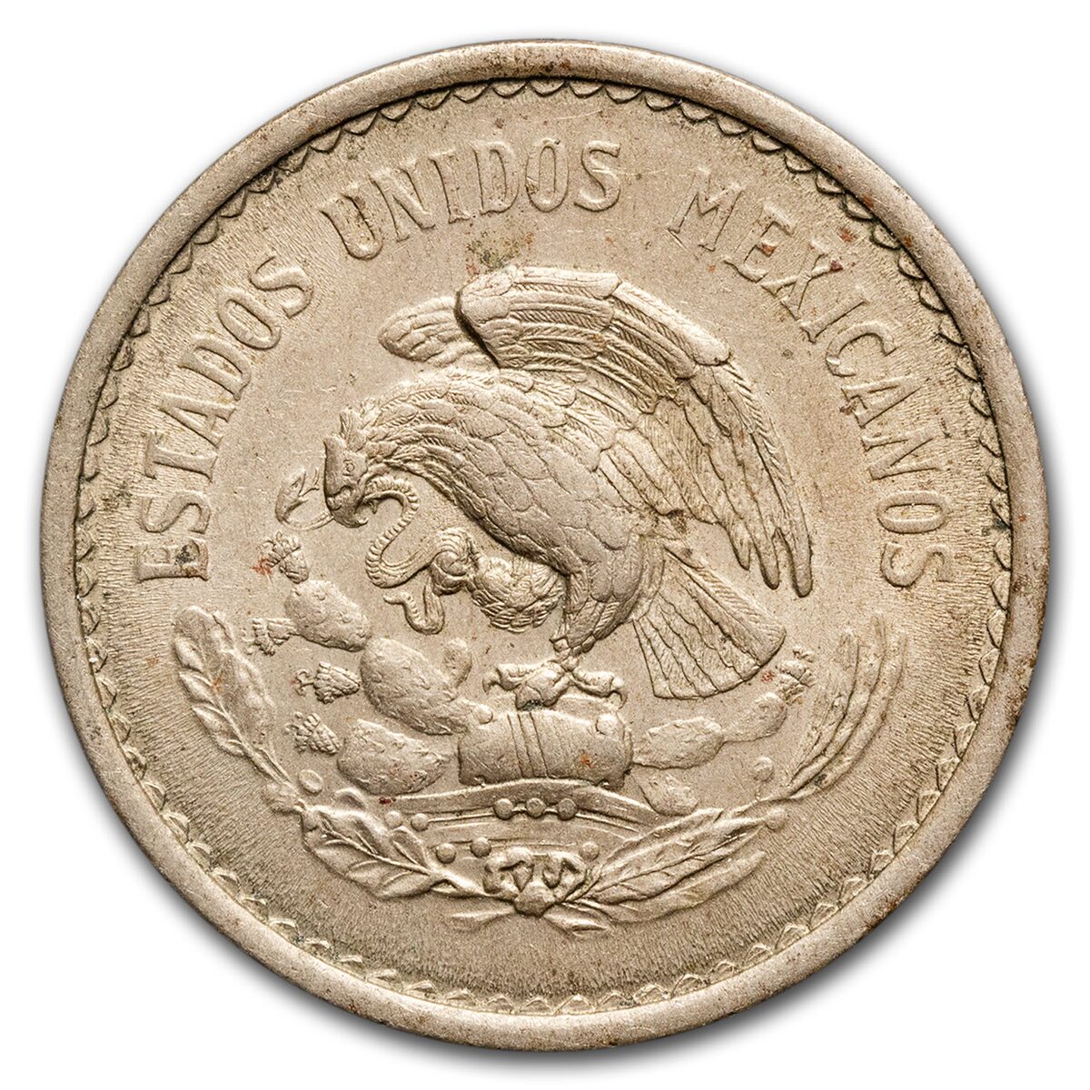 1936-1946 Mexico Copper-Nickel 10 Centavos AU/BU