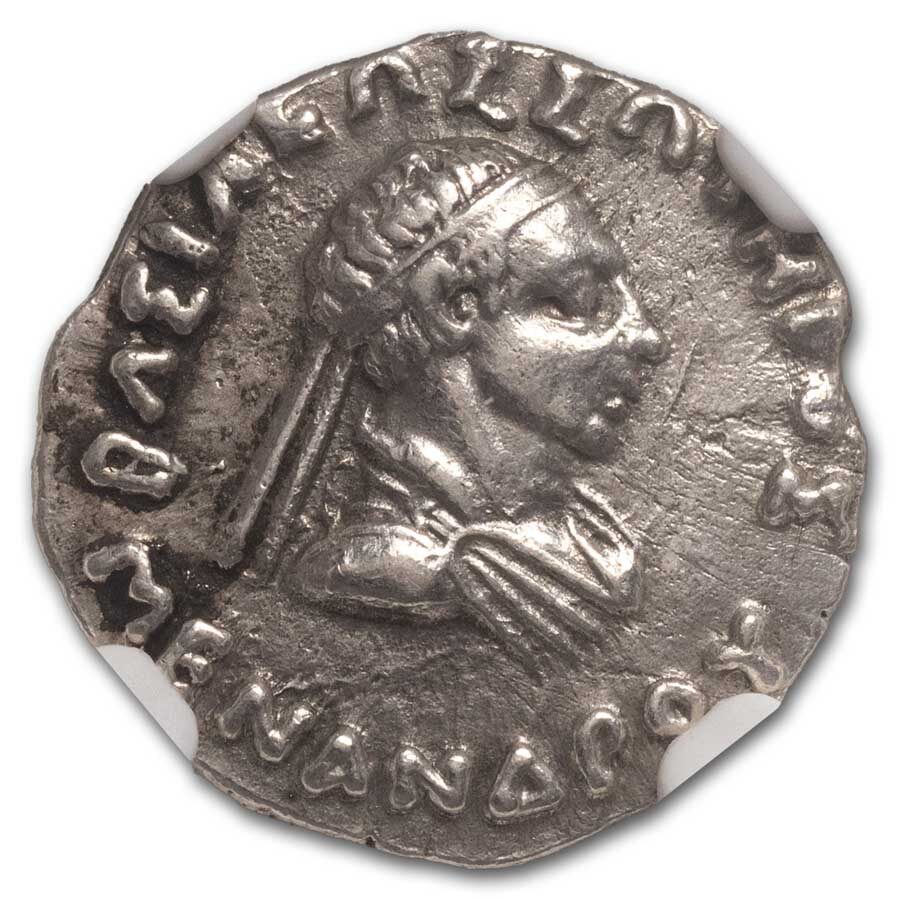 Bactria AR Drachm Menander (165-130 BC) Ch VF NGC (Random Coin)