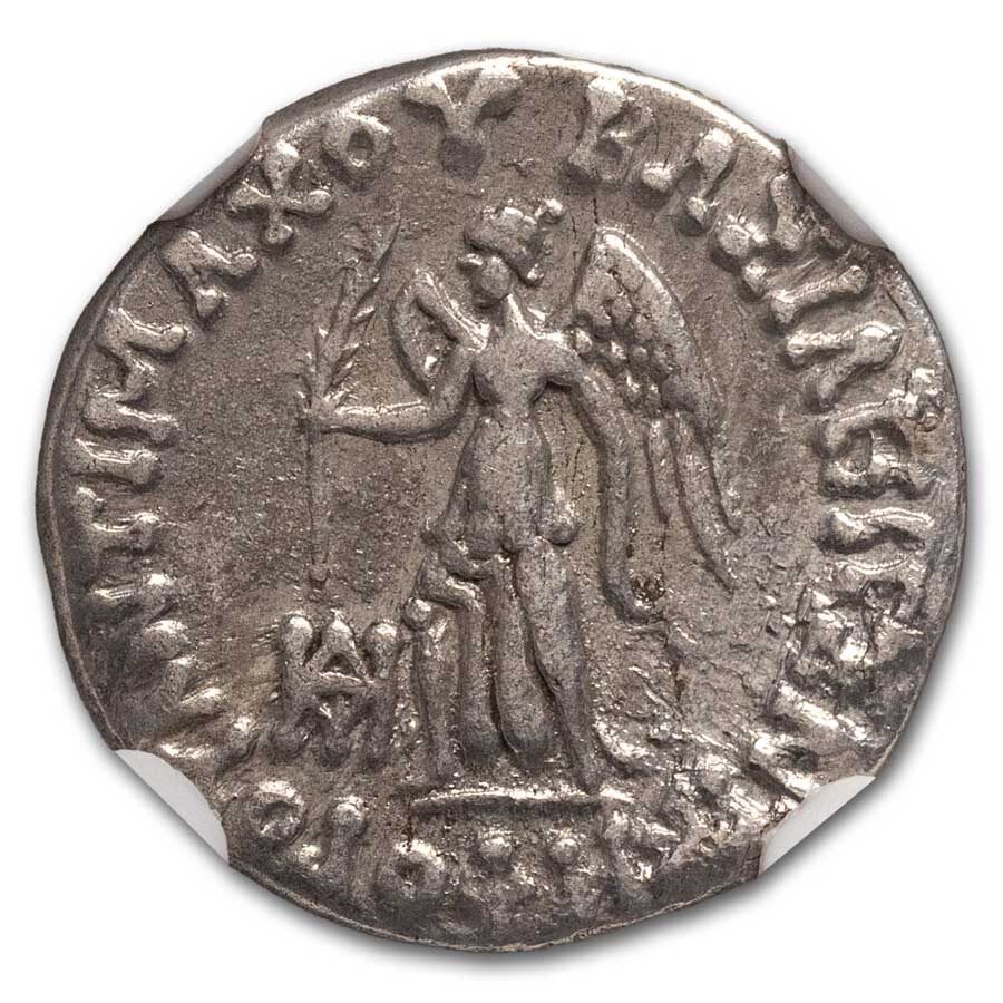 Bactria AR Drachm Antimachus II 174-165 BC Fine NGC (Random Coin)