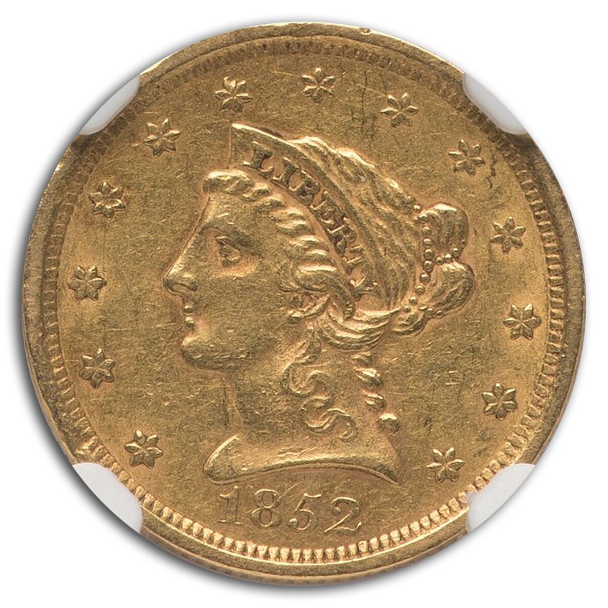 1852 $2.50 Liberty Gold Quarter Eagle AU-58 NGC