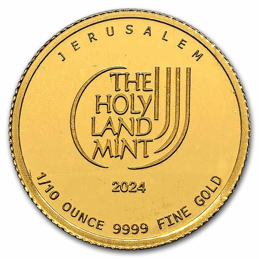 1/10 oz Gold Round - Holy Land Mint Dove of Peace (2024,10th Ann)