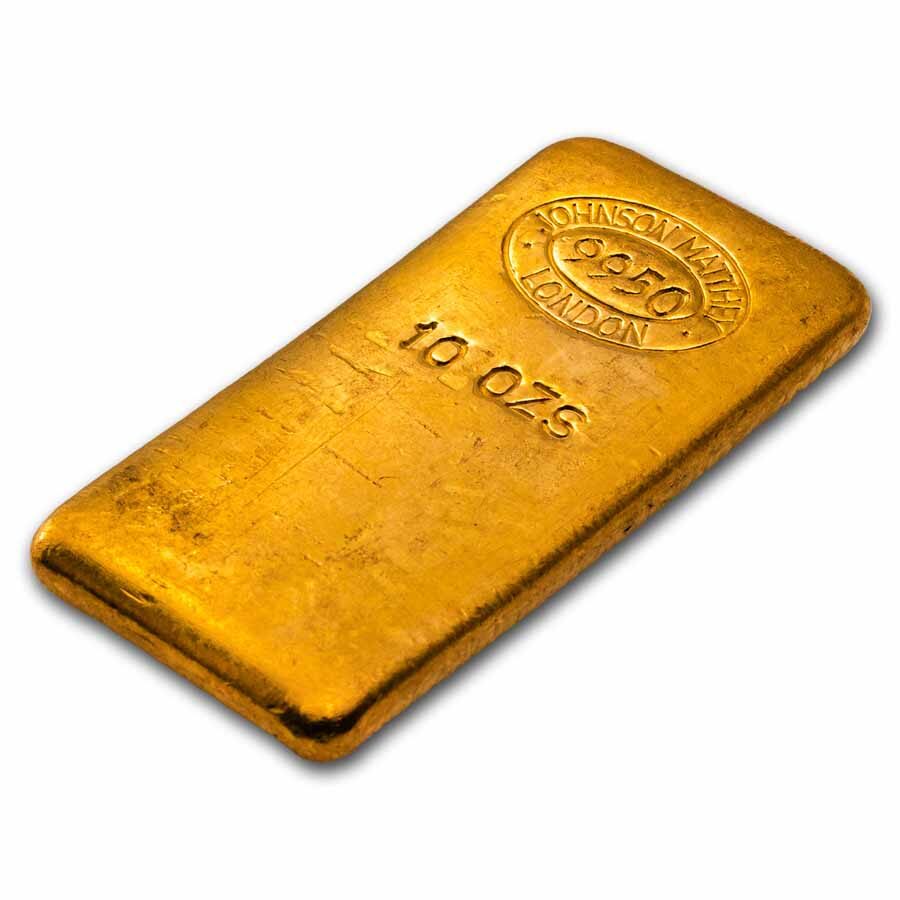 10 oz Gold Bar - Johnson Matthey-London (Poured, .995 Fine)