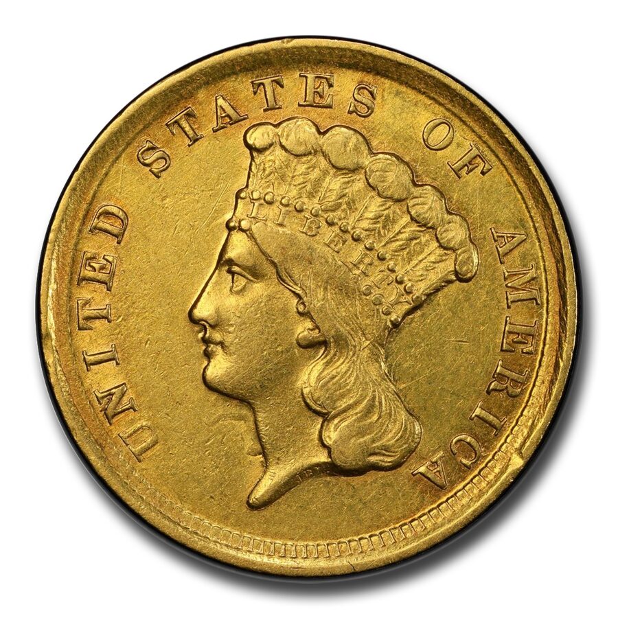 1854-D $3 Gold Princess AU-50 PCGS