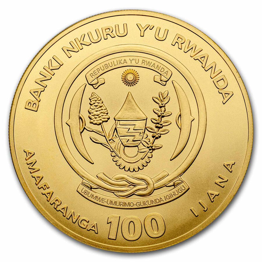 2024 Rwanda 1 oz Gold Nautical Ounce Cutty Sark BU