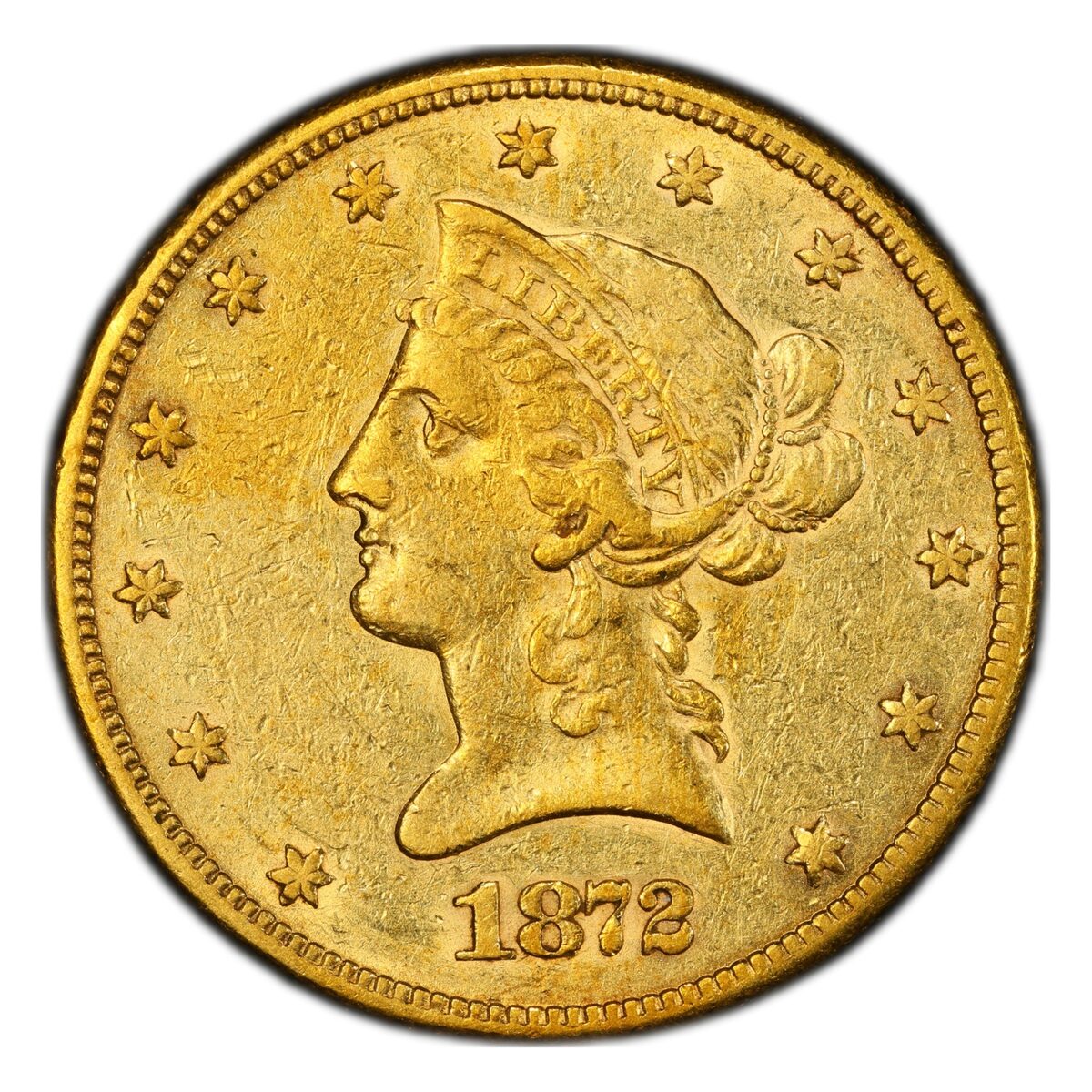 1872-CC $10 Liberty Gold Eagle AU-50 PCGS