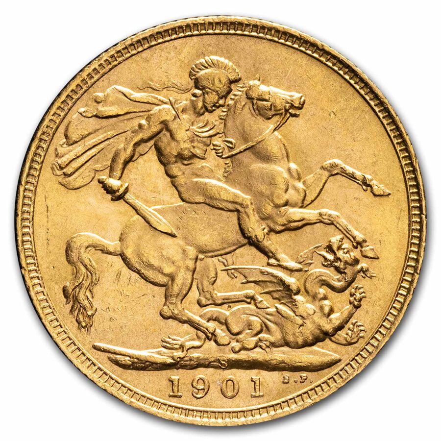 1901-S Australia Gold Sovereign Veil Head Victoria BU