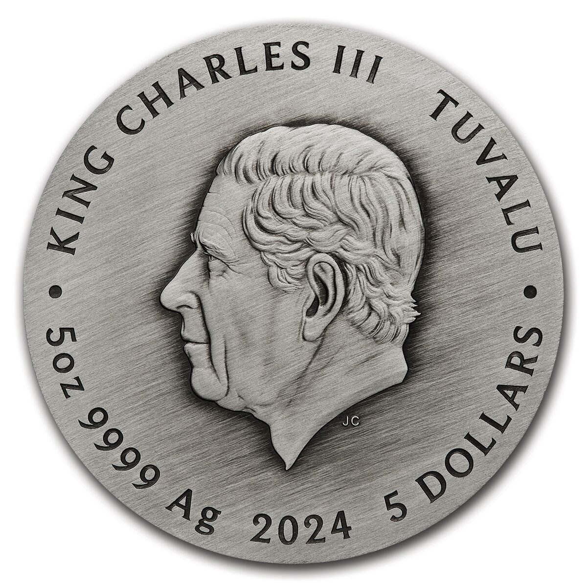 2024 TUV 5 oz Silver Colorized Antiqued Five Auspicious Creatures