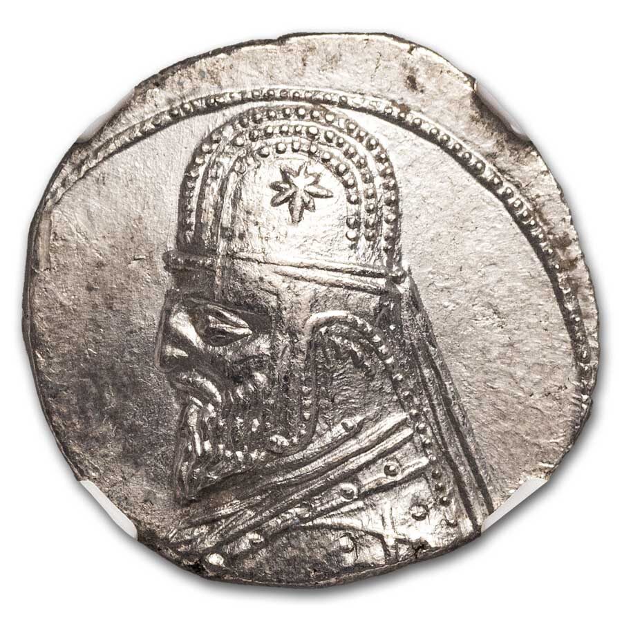 Parthian Empire AR Drachm Mithradates III (87-80 BC) AU NGC