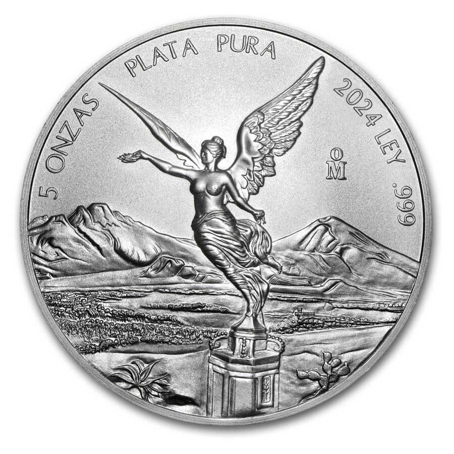 2024 Mexico 5 oz Silver Libertad MS-70 PCGS (First Day Issue)