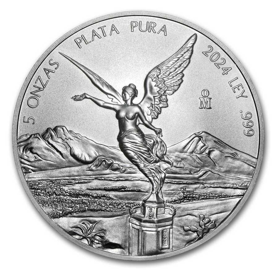 2024 Mexico 5 oz Silver Libertad MS-70 NGC (ER, Coat of Arms)