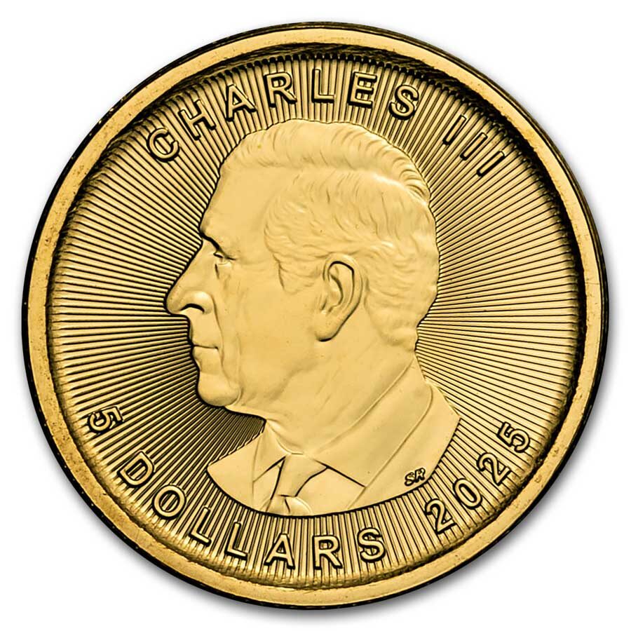 2025 RCM 1/10 oz Gold $5 Treasured Gold Maple Polar Bear Privy