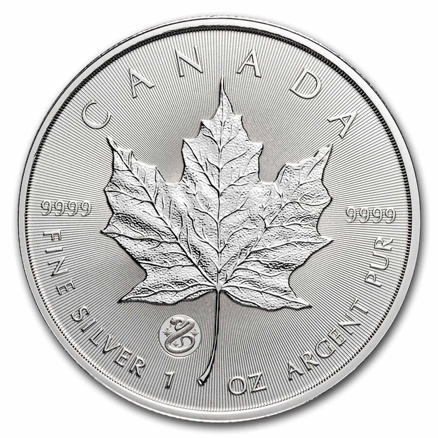 2025 RCM $5 1 oz Silver Treasured Maple Leaf Year of the Snake