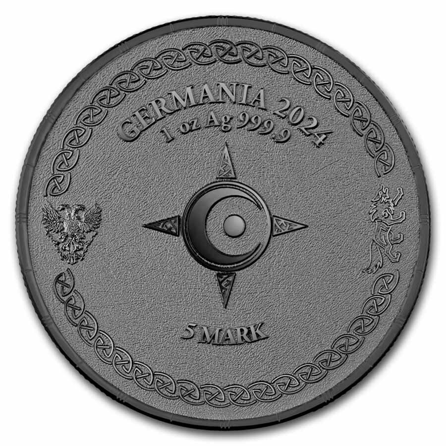 2024 Germania Ragnarok: Hati 1 oz Black Silver BU