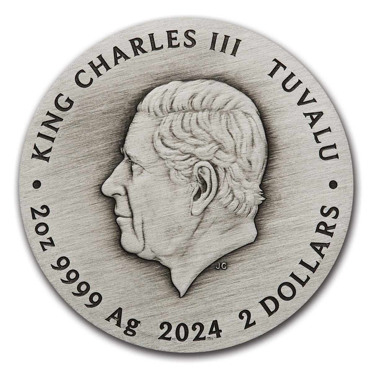 2024 Tuvalu 2 oz Silver Colorized Frida Kahlo (Antiqued)