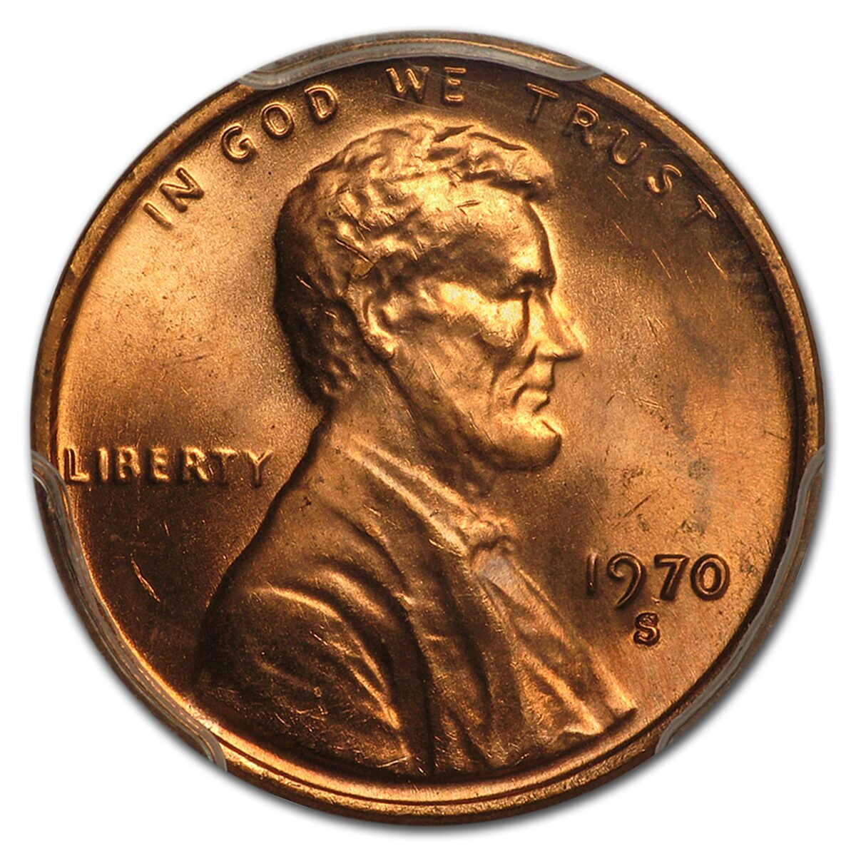 1970-S Lincoln Cent Small Date MS-65 PCGS (Red)