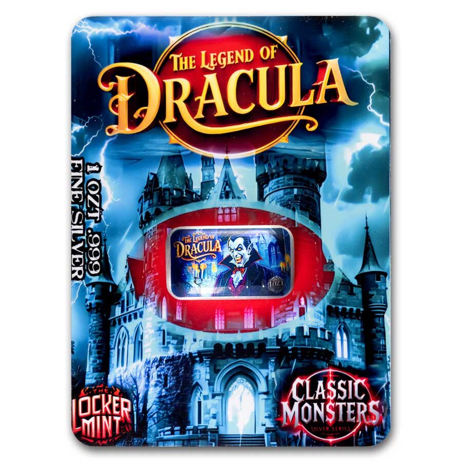 1 oz Cast-Poured Silver Bar Colorized - Dracula