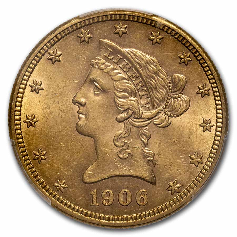 1906-D $10 Liberty Gold Eagle MS-62 PCGS