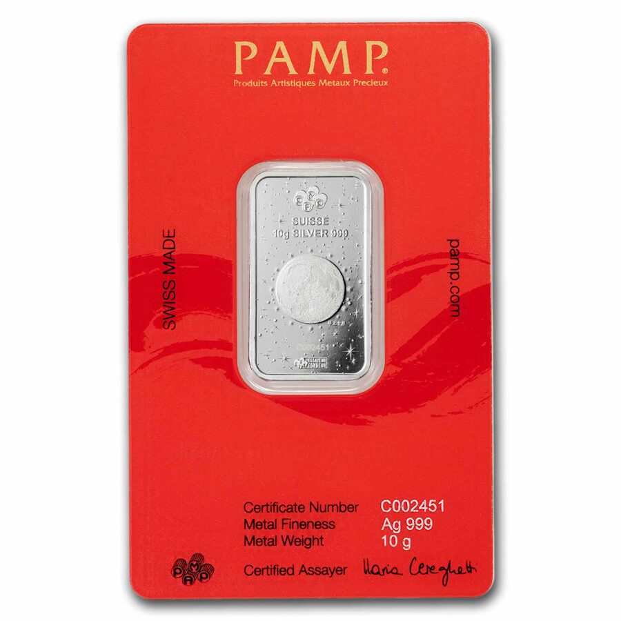 10 gram Silver Bar - PAMP Legend of the White Snake