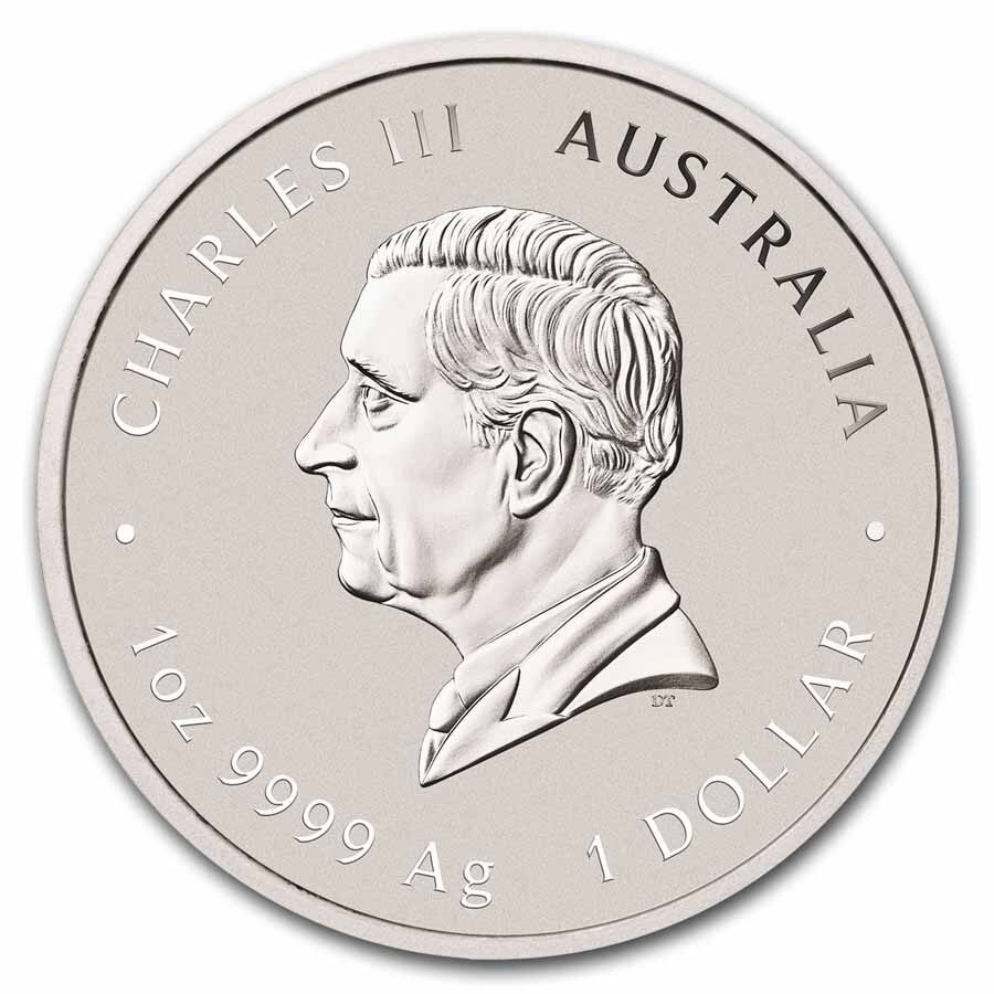 2024 AUS 1 oz Silver Four Guardians Colorized BU Cap, Blue Dragon