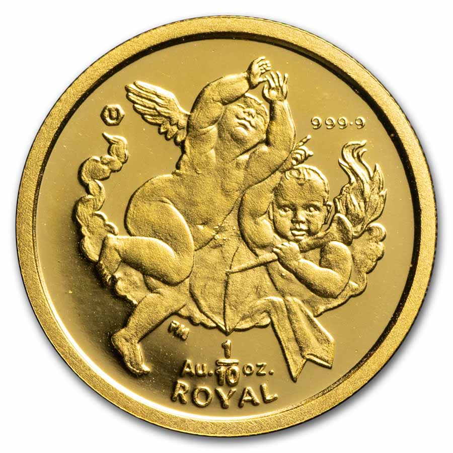 2001 Gibraltar Gold 1/10 oz Royal Cherubs