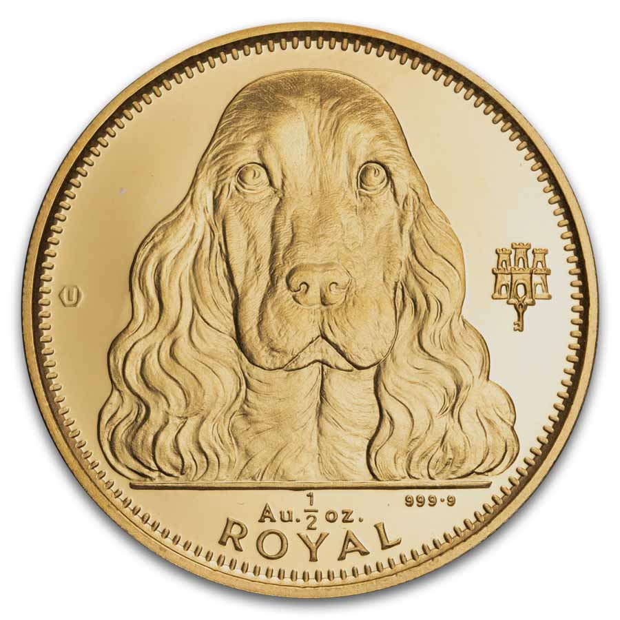 1992 Gibraltar Gold 1/2 oz Royal Cocker Spaniel BU
