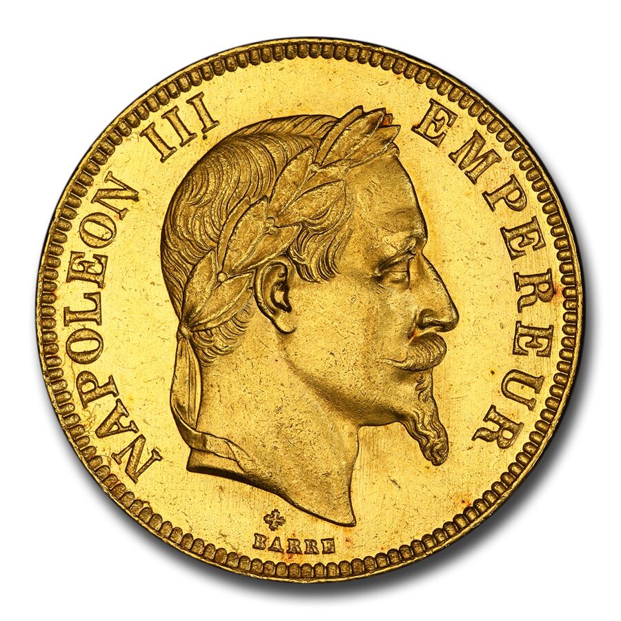 1869-BB France Gold 100 Francs Napoleon III MS-63 PCGS