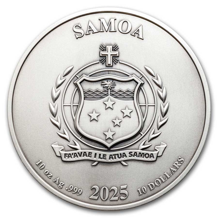 2025 Barbados 10 oz Silver Antique Superman (w/ Box & COA)