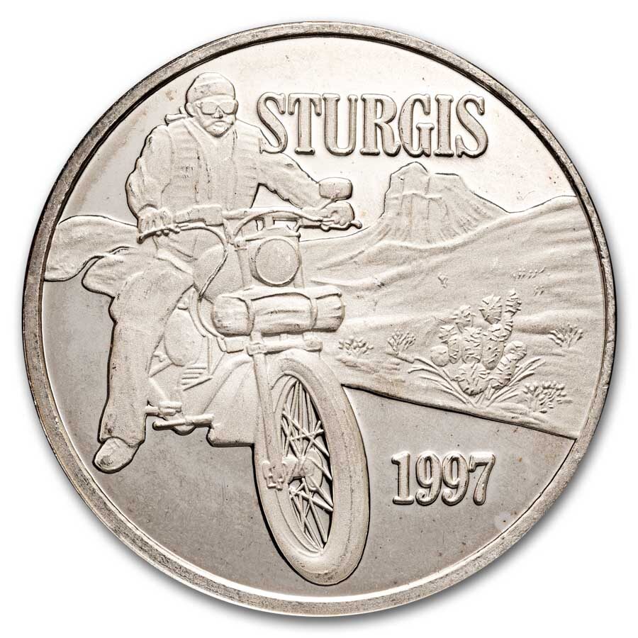 1 oz Silver Art Round - Vintage Motorcycle (Random Motif)