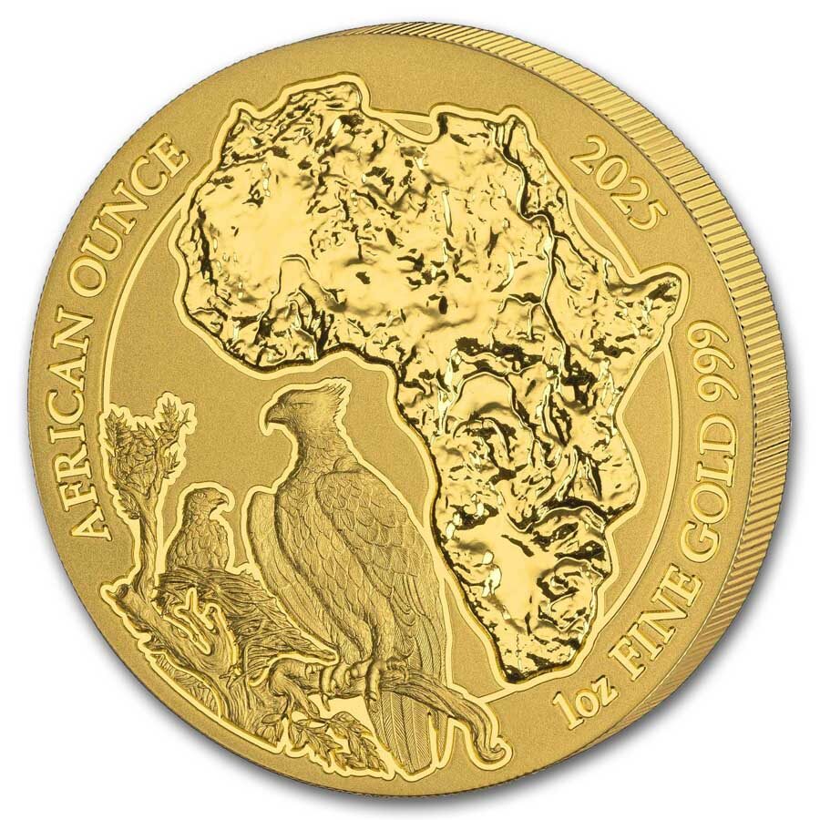 2025 Rwanda 1 oz Gold African Ounce Martial Eagle BU