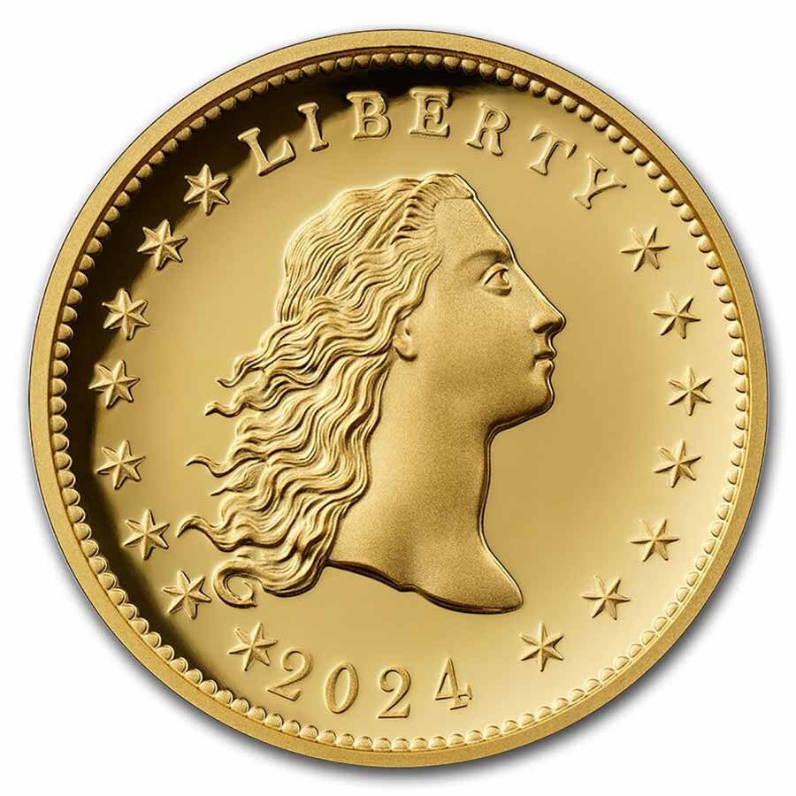 2024-W High Relief Flowing Hair Gold Coin (Box & CoA)