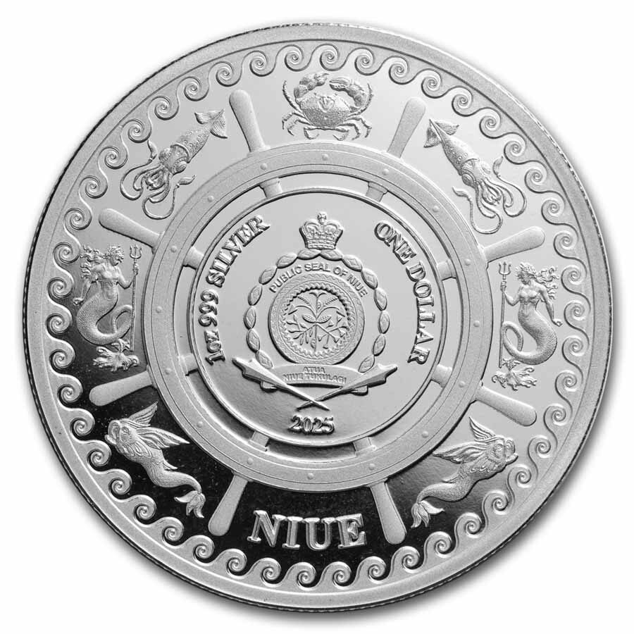 2025 Niue 1 oz Silver Mythical Creatures; The Siren BU