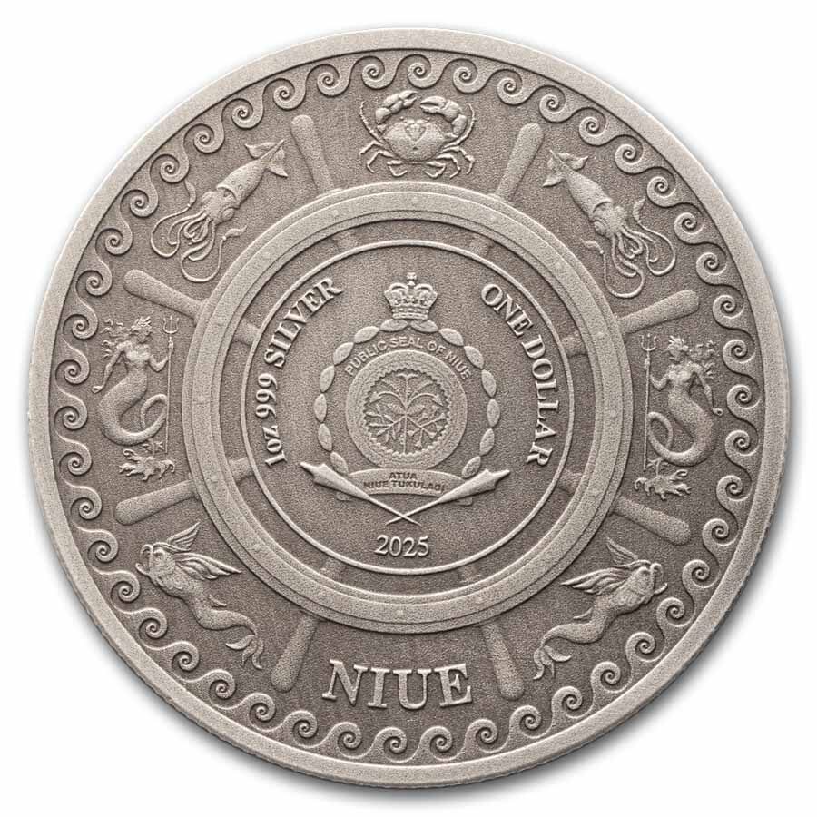 2025 Niue 1 oz Silver Antique Mythical Creatures; The Siren