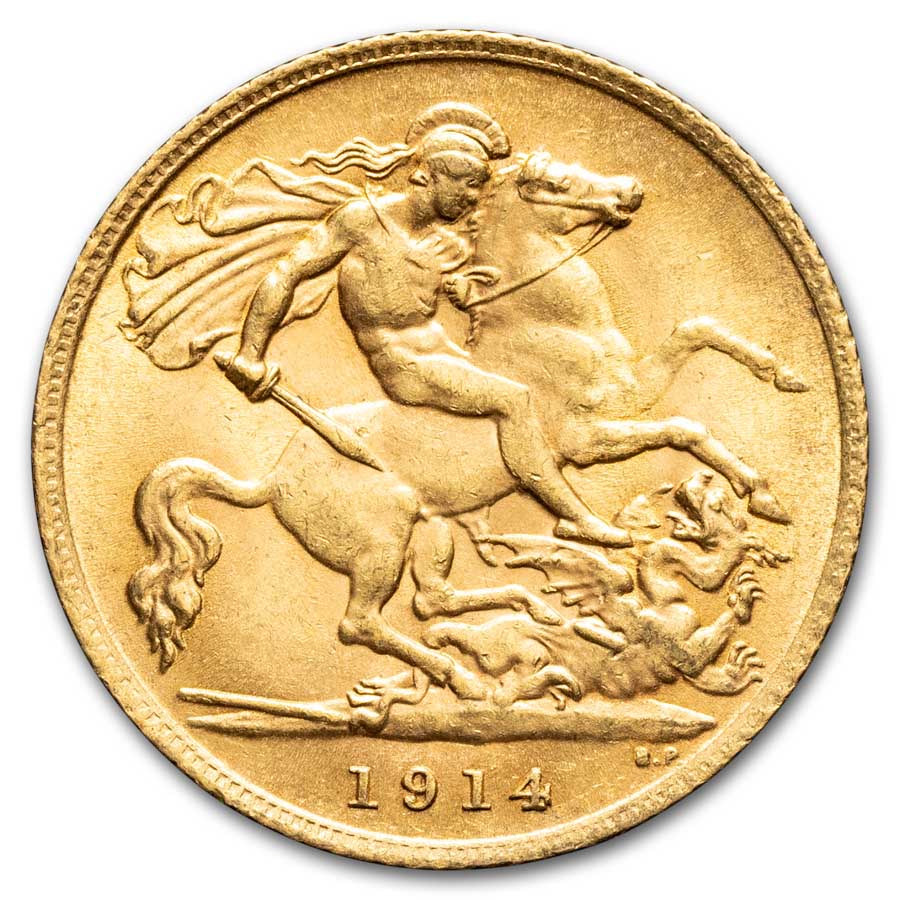 1911-1915 Great Britain Gold Half Sovereign George V BU