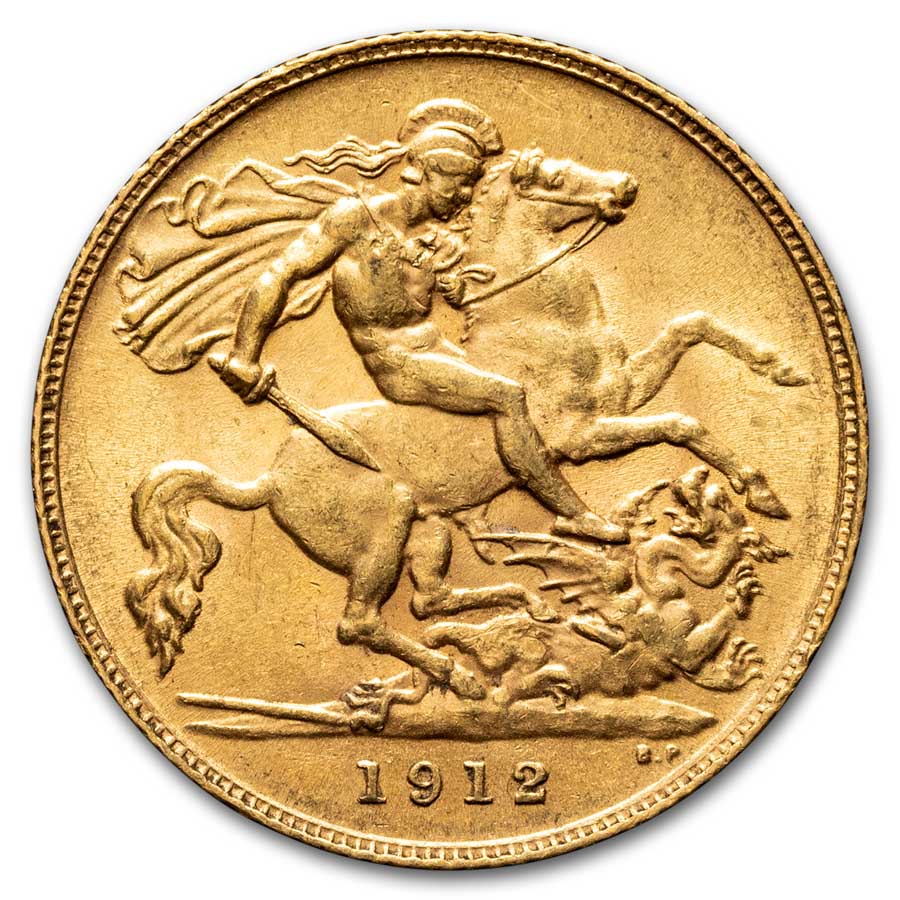 1912 Great Britain Gold Half Sovereign George V BU