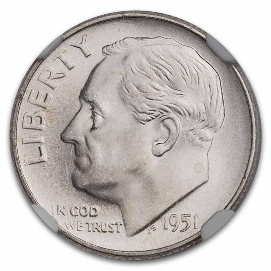 1951-S Roosevelt Dime MS-66 NGC (FT)