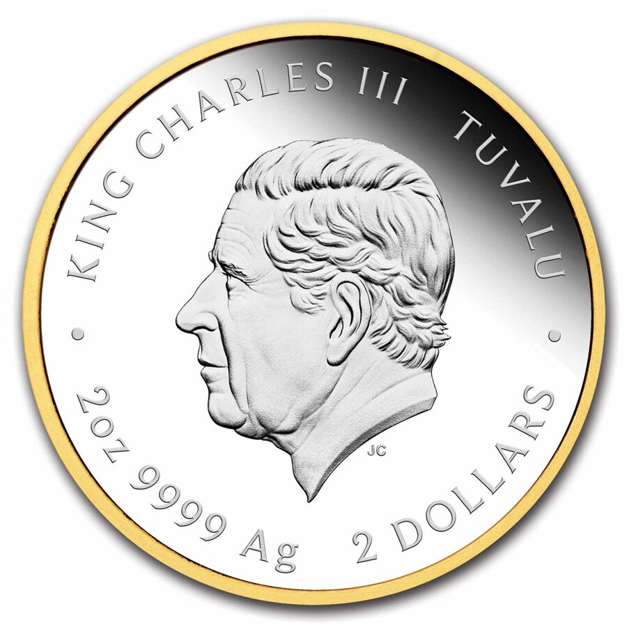 2024 TUV 2 oz Silver SpongeBob SquarePants Gilded Proof (Box)