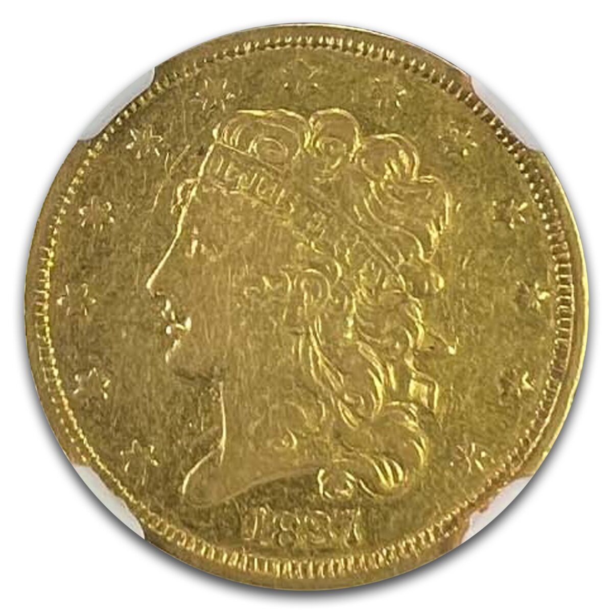 1837 $5 Classic Head Half Eagle VF-35 NGC