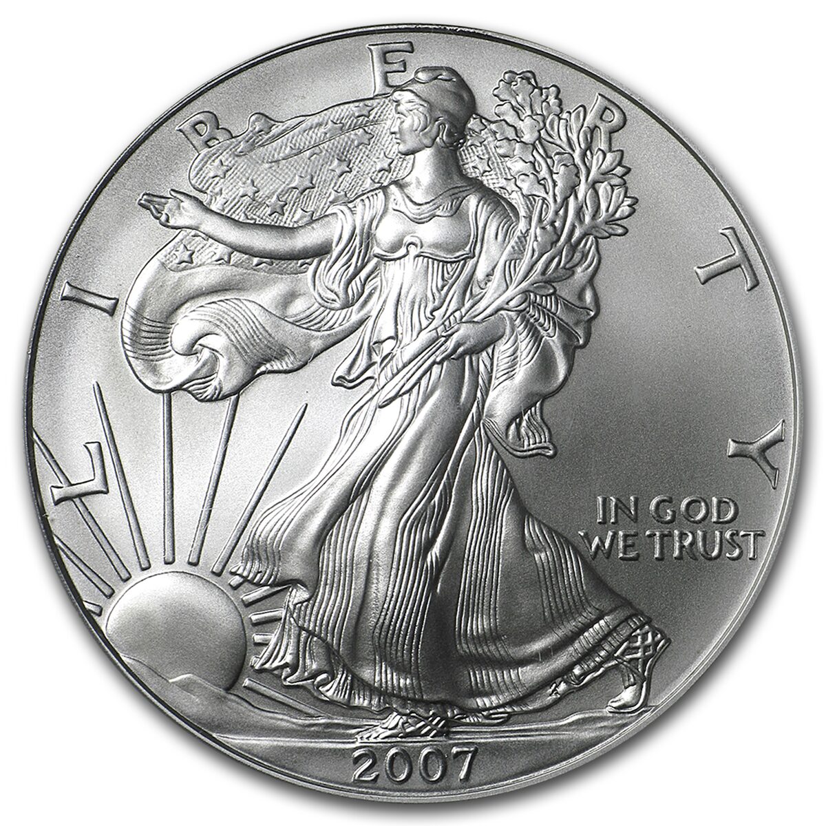 2007-W Burnished American Silver Eagle SP/MS-70 PCGS (FS)