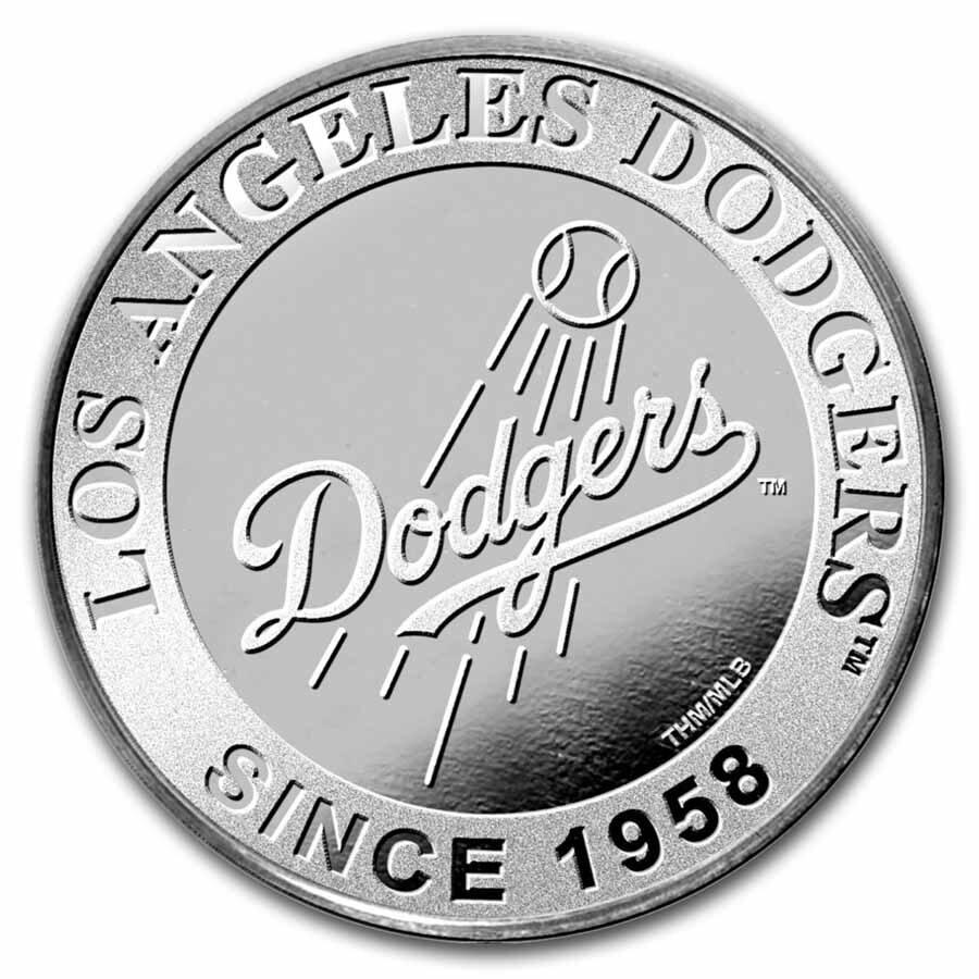 MLB Los Angeles Dodgers 1 oz Silver Round (w/Box)