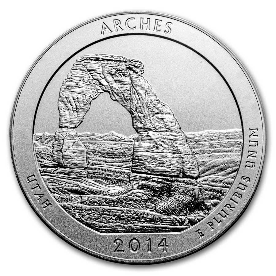 2014-P 5 oz Silver ATB Arches SP-70 PCGS (FS)