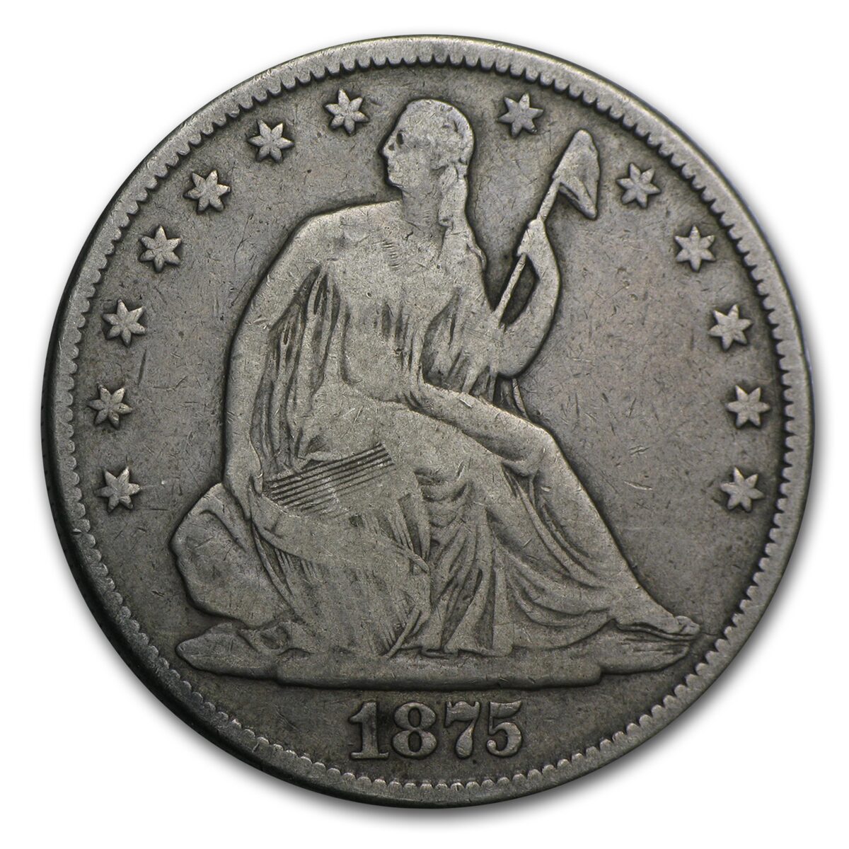 1875 Liberty Seated Half Dollar VG