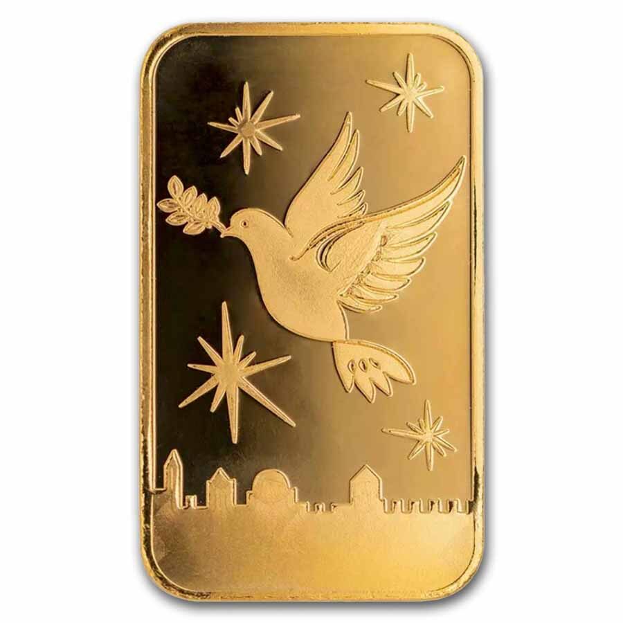 1 gram Gold Bar - Holy Land Mint Am Israel Chai (In Assay)