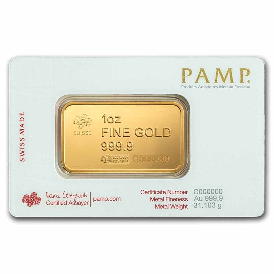 1 oz Gold Bar – PAMP America the Free Bald Eagle (Assay)