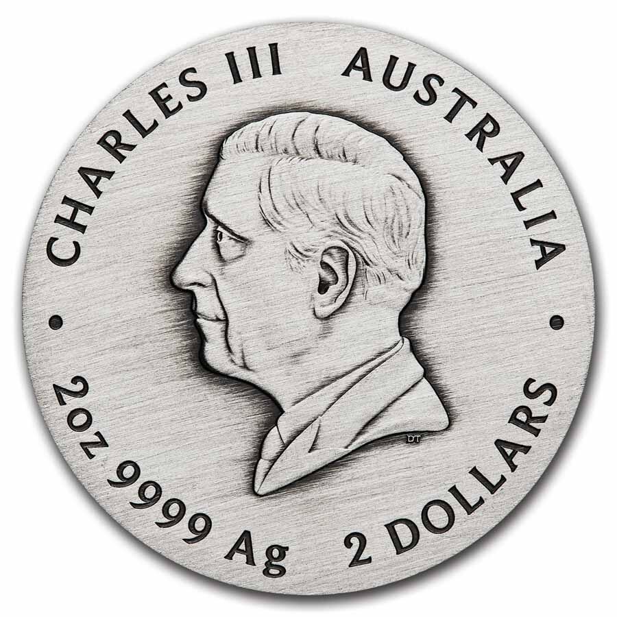 2025 Australia 2 oz Silver Year of the Snake Antiqued